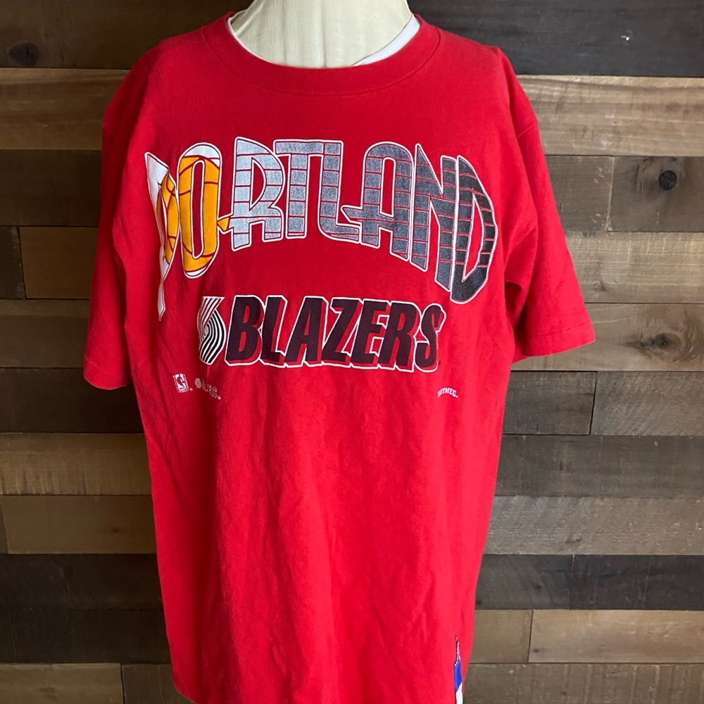 Portland trailblazers nutmeg‎ mills red shirt Med